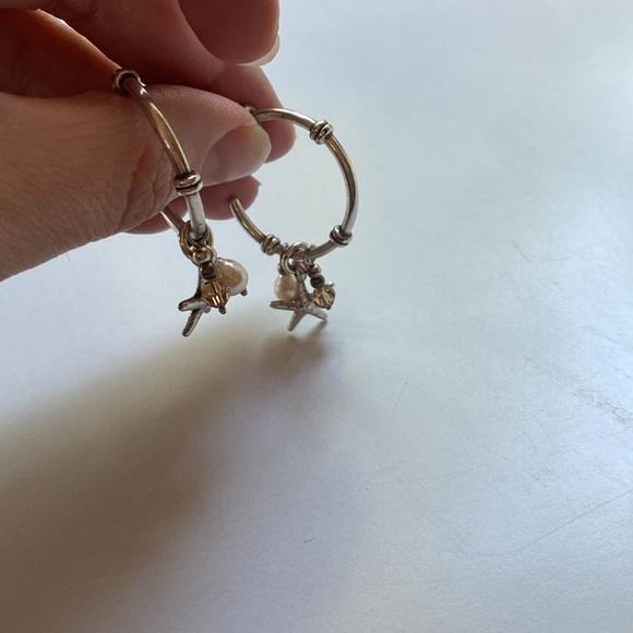 Brighton‎ Starfish Hoop Earrings with Pearl Accent and Beads Dangle - Picture 6 of 7